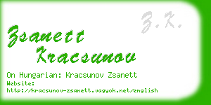 zsanett kracsunov business card